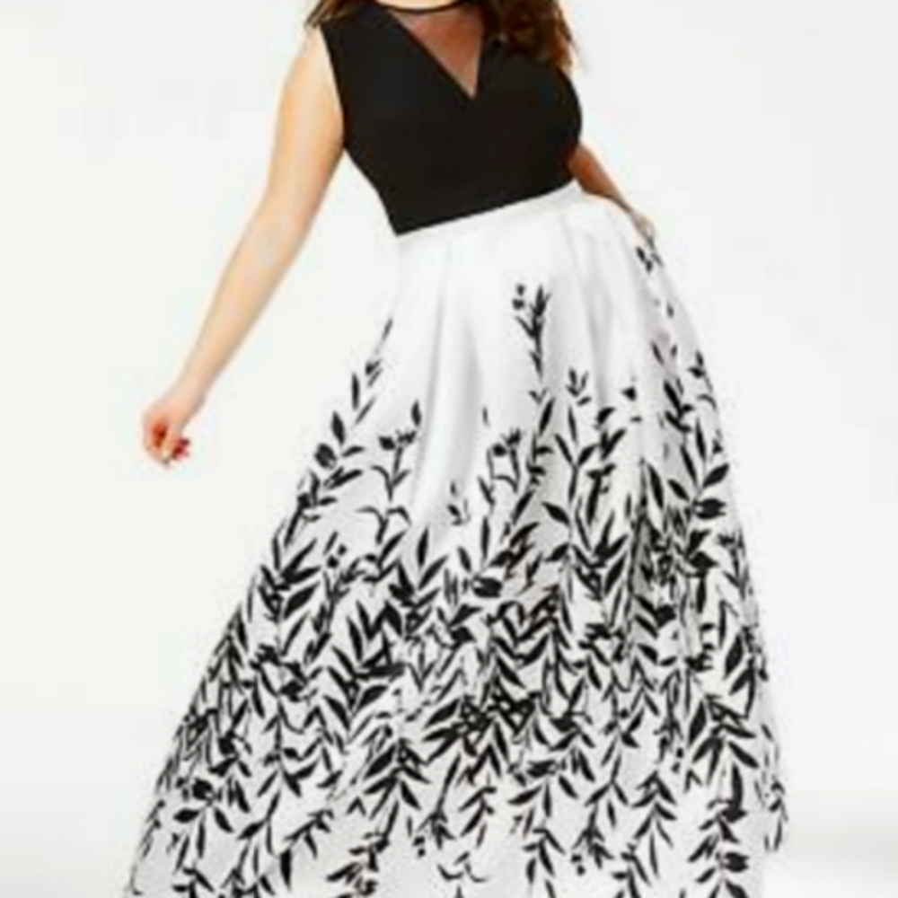 Morgan and Co Black and White Gown